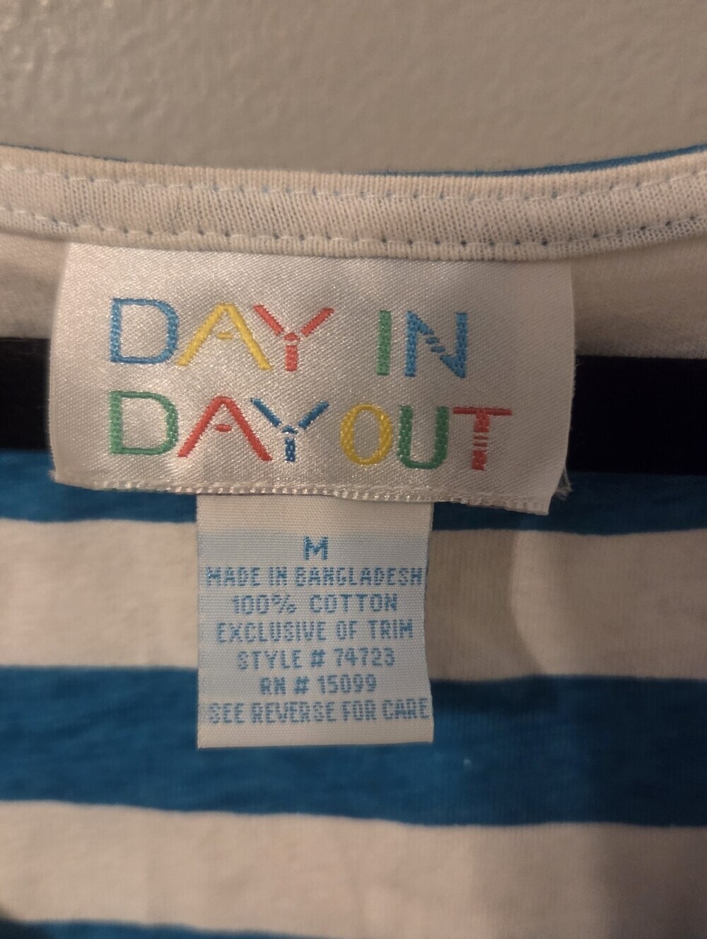 Day In Day Out Womens Vintage Blue/White Striped Button Shirt Maxi Dress. Sz M - Picture 6 of 6